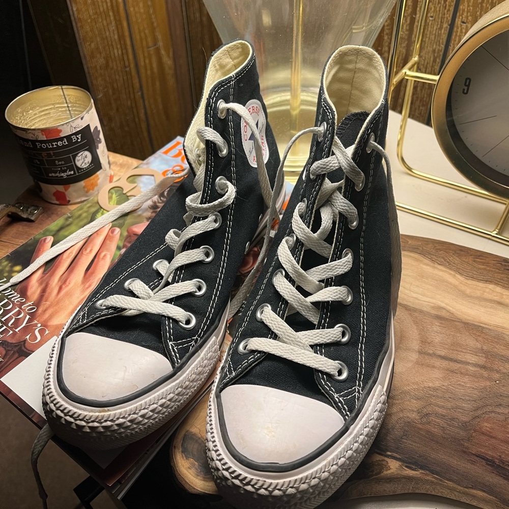 BLACK HIGH TOP SNEAKERS